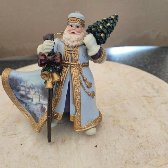 Kinkade Santas #4 (3), Thomas Kinkade, Bradford Exchange Thomas Kinkade set of four (4) Santa ornaments